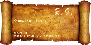 Rumpler Irén névjegykártya